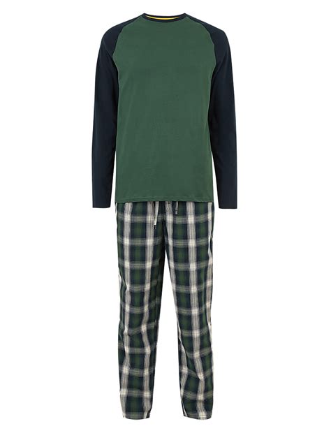 Buy Pure Cotton Checked Pyjama Set at Marks & Spencer