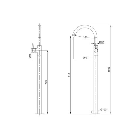 BIM objects - Free download! Mizu Drift MK2 Floor Mounted Bath Mixer ...