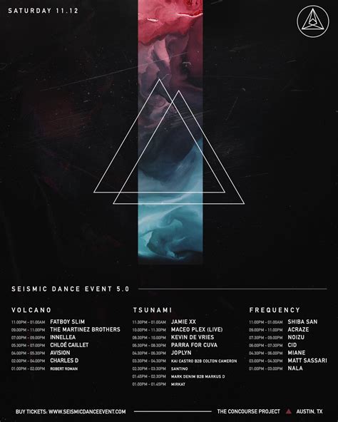 Horarios del Seismic Dance Event con impresionante Line up que incluye entre otros a FatBoySlim ...