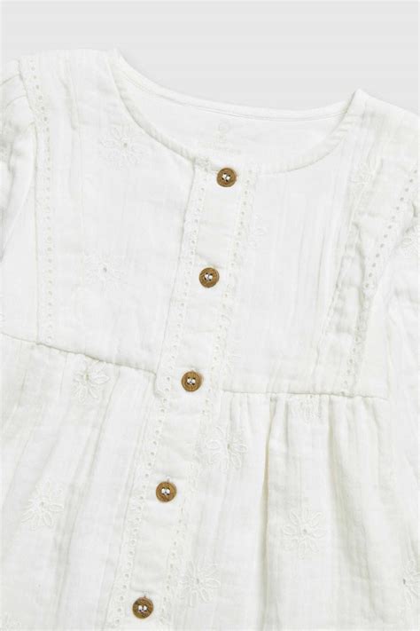 Mothercare Girls Homestead 100% Cotton Gauze Button Down Embroidered ...