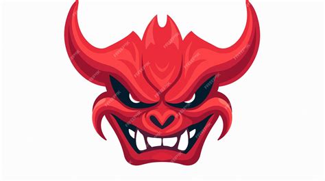 Demon Smiley Flat Vector Isolated on White Background | Premium AI ...