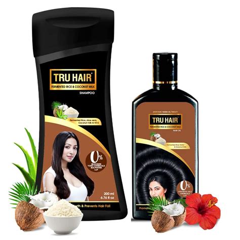 Buy Tru Hair Fermented Rice & Coconut Milk Hair Oil for Damaged, Dry ...