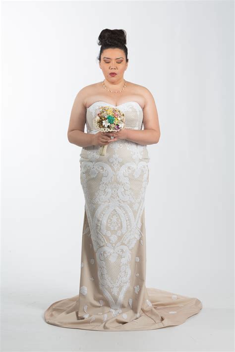 Plus Size Strapless Dress, Wedding Dress, Full Figured Wedding Gown