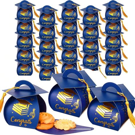 25pcs Graduation Cap Gift Box Graduation Party Favors Graduation Candy ...