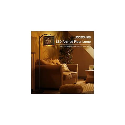 Buy Tree Texture Shade Floor Lamp for Living Room,8W LED Arched Floor ...