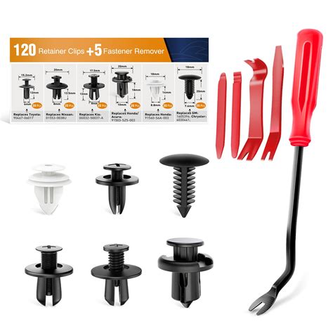 GOOACC 120PCS Car Bumper Push Retainer Clips & Nylon Fasteners Rivet ...
