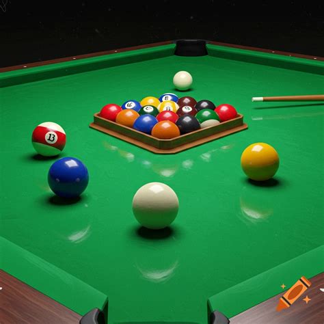 Anthropomorphic billiard balls with faces and mustaches are scattered ...
