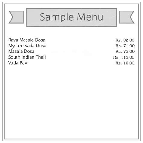 Menu at Poornima Restaurant, Mumbai, Lower Parel Compound