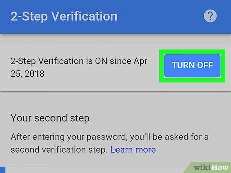 Image result for Turn Off 2 Step Authentication
