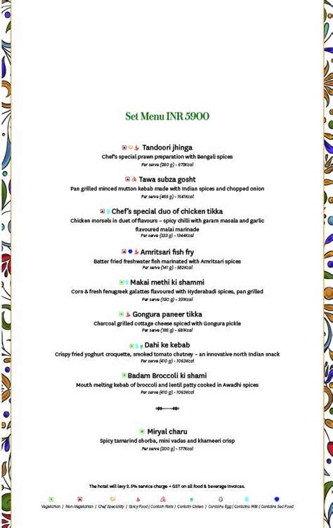 Menu at Diya - The Leela Ambience Gurugram, Gurugram