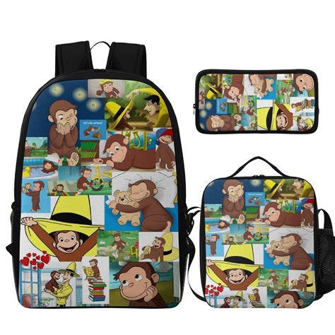 George The Curious Monkey Astronaut In Space Scene Backpacks Bookbag ...