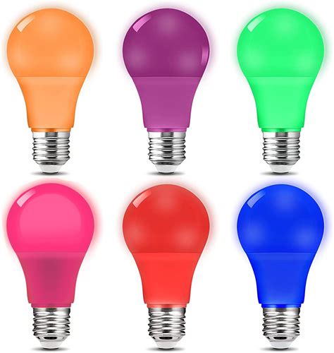 Colored Light Bulbs 9W (60w Equivalent) E26 Base Color Bulb for ...