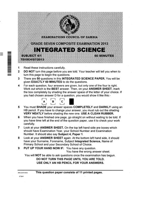 SOLUTION: 2013 integrated science grade 7 past paper - Studypool