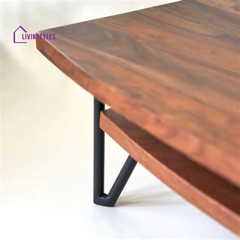 Aditya Low Height Coffee Table – Sheesham Wood, Iron Stand (Low Height ...