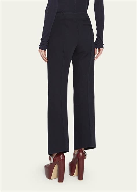 Bottega Veneta Canvas Cropped Flare Pants - Bergdorf Goodman
