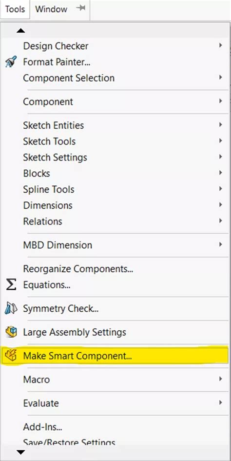Image result for Make Smart Component SolidWorks