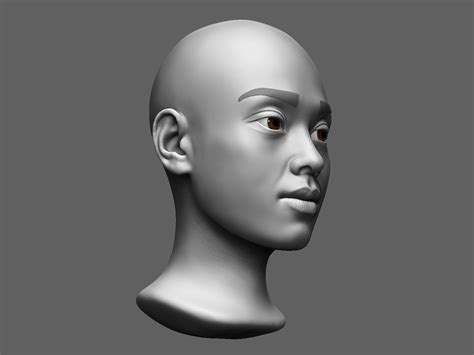 Asian female head sculpt 3D model | CGTrader