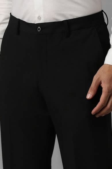 Buy Men Black Slim Fit Solid Flat Front Formal Trousers Online - 943260 ...