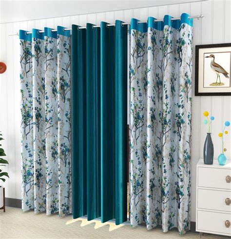 Buy Ultica Fab 9Ft Curtains for Long Door Set of 2 - Long Crush Floral ...