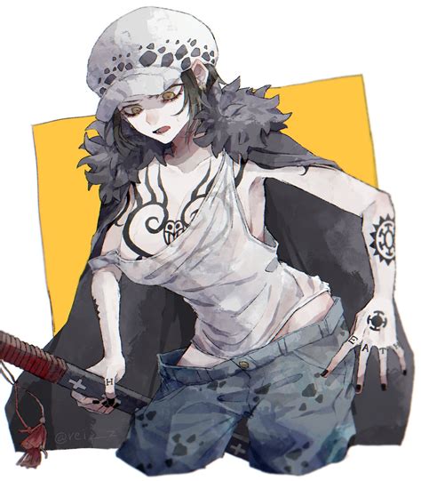 trafalgar law and law-chan (one piece) drawn by rei_su | Danbooru