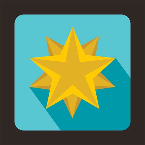 Ten pointed star icon, flat style 14523389 Vector Art at Vecteezy