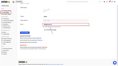 Add user email in web - General - Swipe