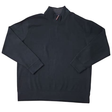 Lands' End Men's Bedford Rib Quarter Zip Long Sleeve Soft Cozy Pullover ...