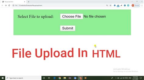 File Upload Button In HTML || How to create File Upload Button in HTML ...