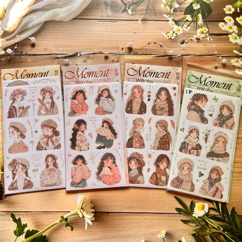 6 Pcs Emotional Love Series Character Life Theme Decorative Stickers ...