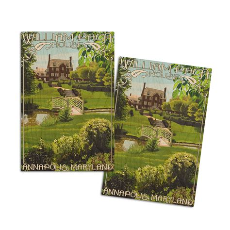William Paca House, Annapolis, Maryland (4x6 Birch Wood Postcards, 2 ...