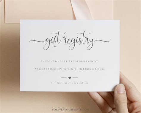 Registry Cards Template Free