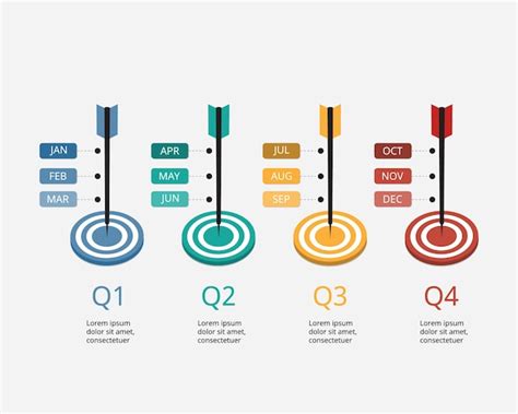 Quarterly goal template for infographic for presentation for 12 months ...