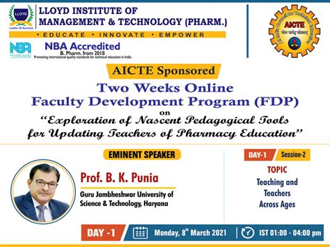 AICTE Sponsored Two Weeks Online Faculty Development Program (FDP)