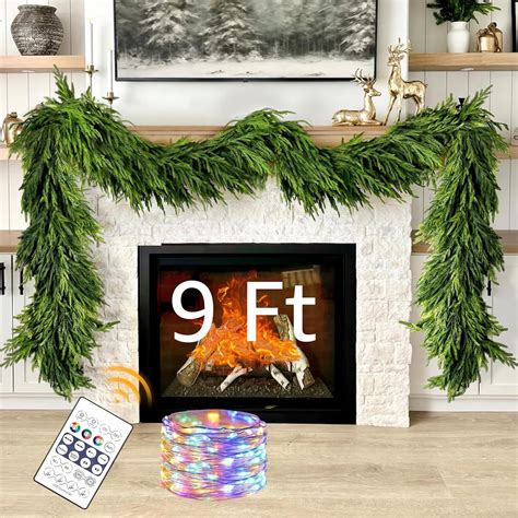 Amazon.com: Lighted Christmas Garland for Mantle Outdoor - Decoraitons ...