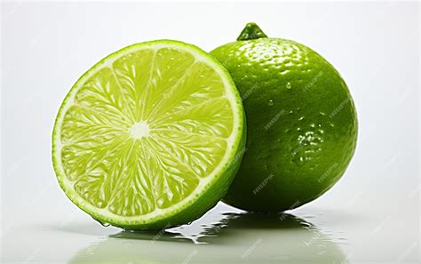 Fruta de lima sobre fondo transparente ai generativo | Foto Premium
