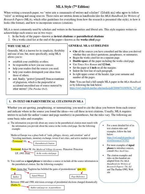 Image result for MLA Style Manual Examples