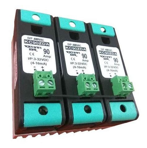 Krushi SSR DC to AC 90Amp 3Phase MCB Type Electronic Black Solid State ...