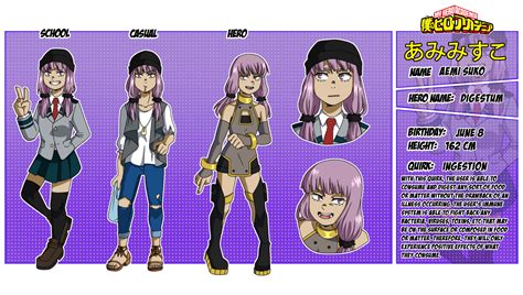 BNHA OC | Reference Sheet | Aemi Suko by ani--baka on DeviantArt