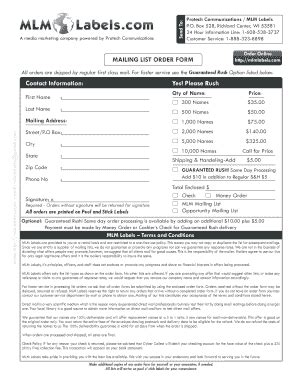 Fillable Online where can i get mlm labels form Fax Email Print - pdfFiller
