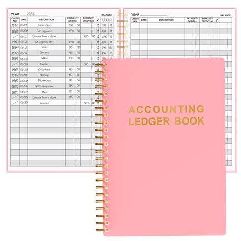 Snapklik.com : Accounting Ledger Book - A5 Check Register For Small ...
