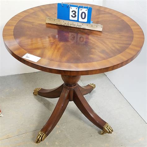 MAHOG DUNCAN PHYFE STYLE PED. BASE SIDE TABLE BY MAITLAND-SMITH 25 1/2 ...