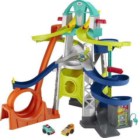 Fisher-Price Little People Toddler Playset Launch & Loop Raceway Race ...