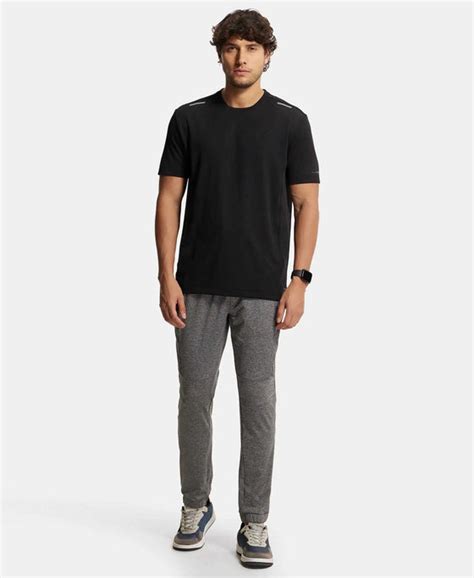 Buy Microfiber Elastane Stretch Jogger with Zipper Pockets and StayDry ...