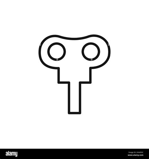Wind up key icon logo sign vector outline in black and white color ...