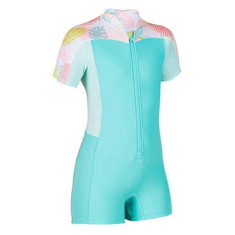 Decathlon Swimming Girls Shorty Swimsuit Una Mint (Chlorine Resistance ...