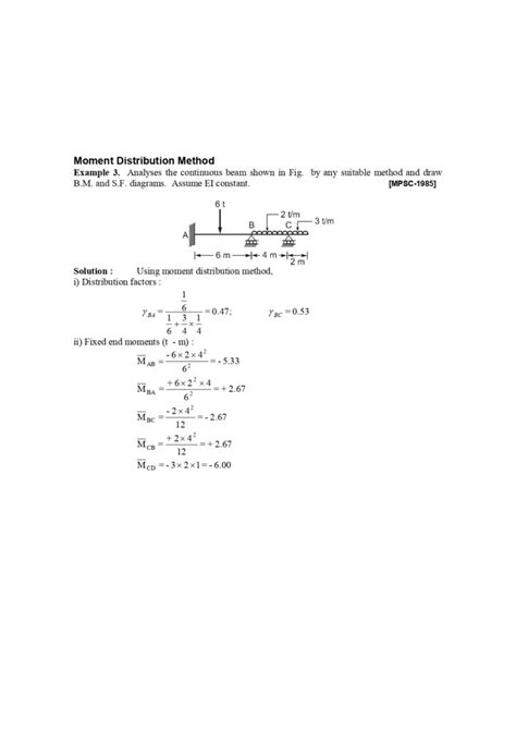 Image result for Moment Distribution Example