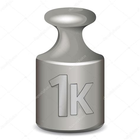 Illustration represents a weight of one kilogram unit of measurement ...