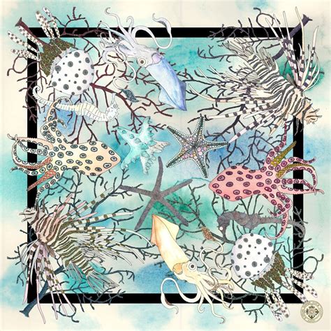 Pin by Sonja on Plenty more fish in the sea... | Art scarves, Graphic ...