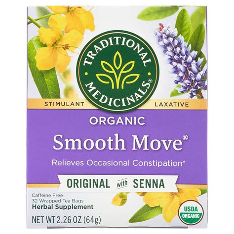 (4 pack) Traditional Medicinals Tea, Organic Smooth Move, Tea Bags, 32 ...