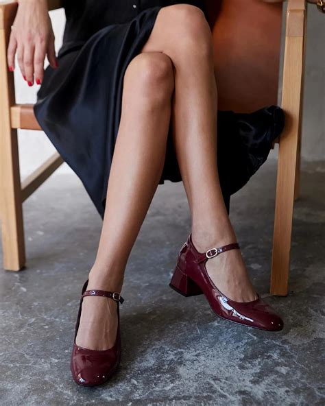 Burgundy Mary Jane Shoes,block Heel Sandals,medium Heel,mary Jane ...